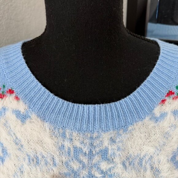 Celebrate Hanukkah Menorah Star of David Blue Knit Pullover Sweater XL - Picture 5 of 12